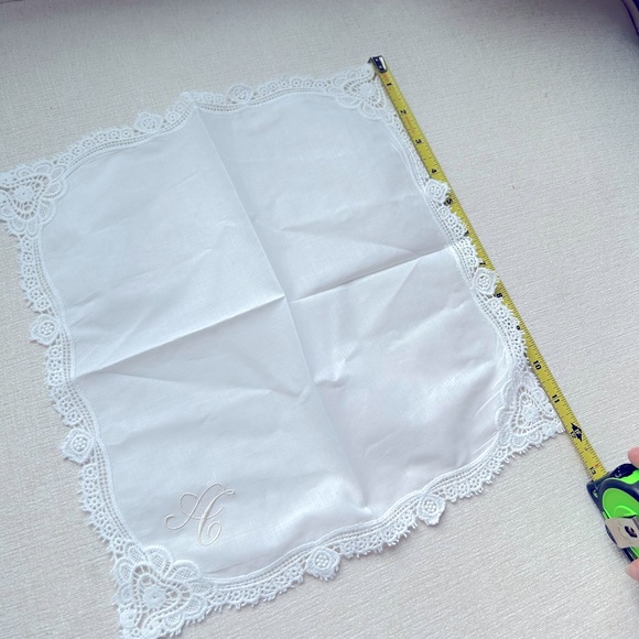 NWOT handkerchief with A embroidered - Picture 3 of 4